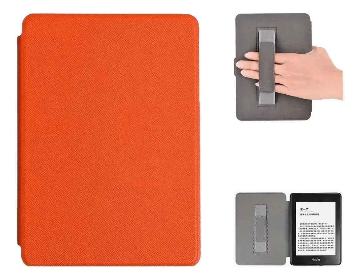 Capa Couro Magnética Alça Kindle J9g29r +película +caneta