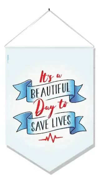Bandeirola Flâmula Grey's Anatomy Branco