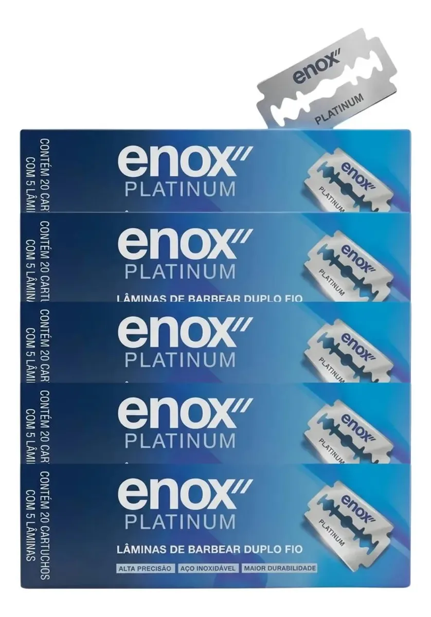 Super Kit 500 Lâminas Enox Platinum - 5 Caixas Com 100un