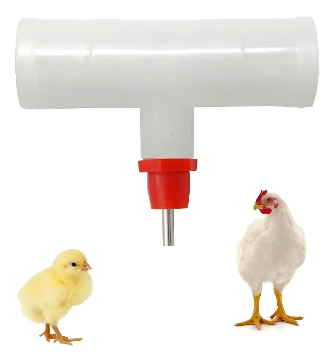 25 Bebedouros Automático Para Galinhas Aves + Conexão 25mm Vermelho