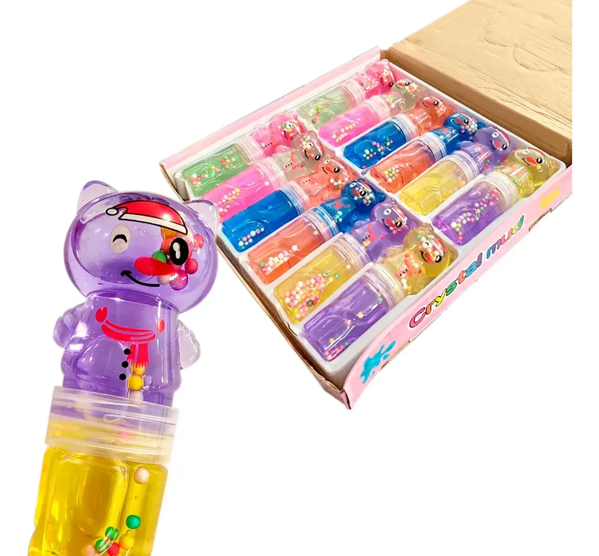 Pacote com 12 Slime Squishy Color Snowman Kawaii Surprise