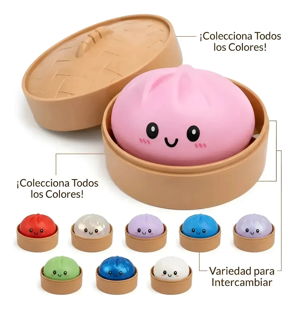 Brinquedo Squishy Anti-Stress Fidget Dumpling Kawaii para meninos e meninas cáqui