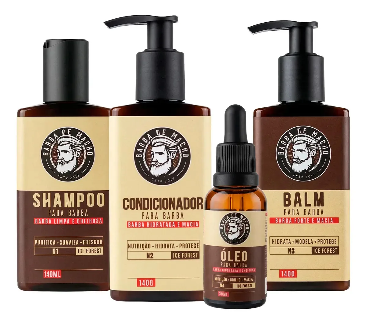 Kit Completo Shampoo Condicionador Balm E Oleo Ice Forest