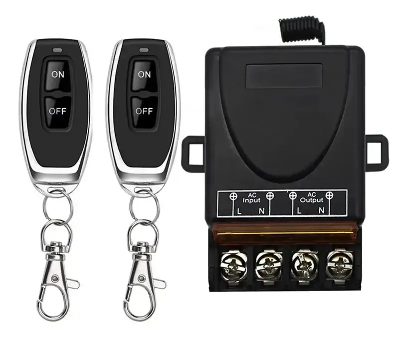 Interruptor Relé Remoto Sem Fio 30A com 2 Controles e Alcance de 50m Para Luz e Motor