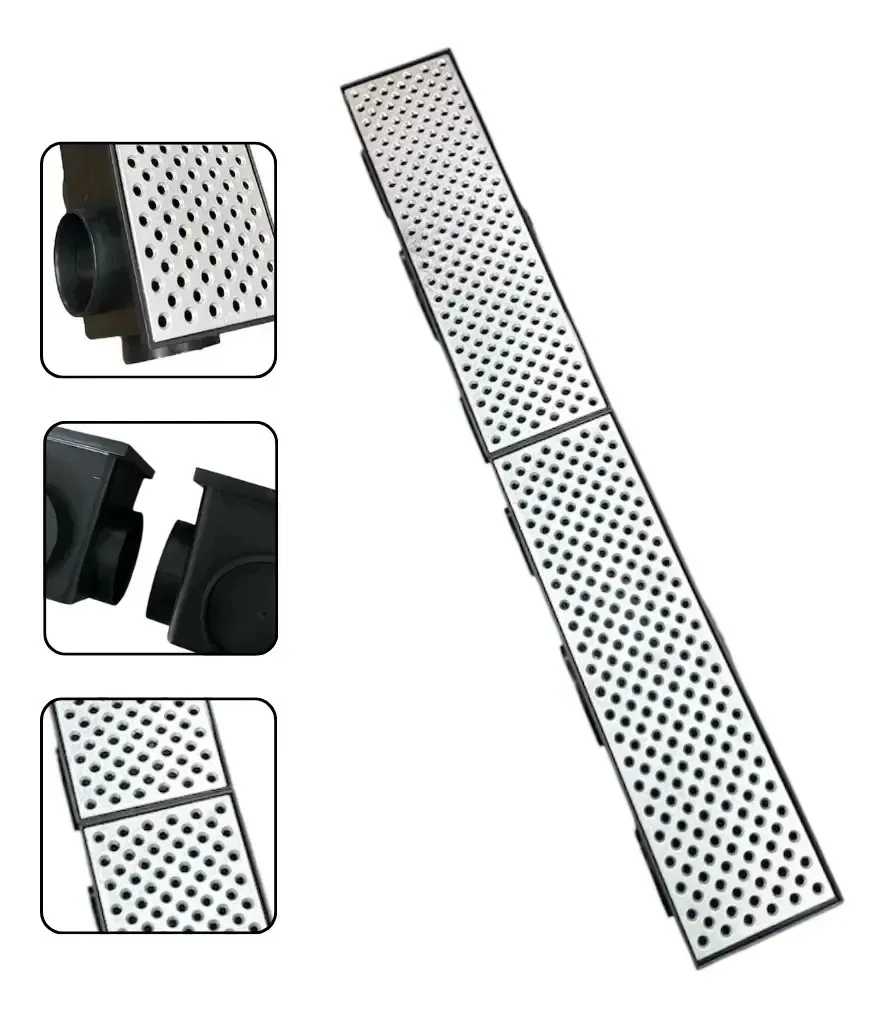 Kit 02 Ralos 14x50 Grelha Bolinha Com Coletor Preto