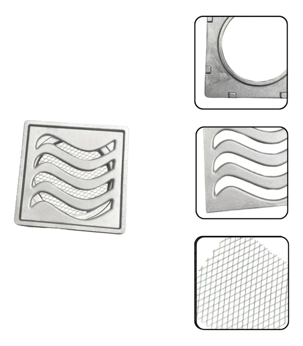 Kit 2 Ralos Elite 10x10cm Grelha Em Alumínio C/aro + Tela
