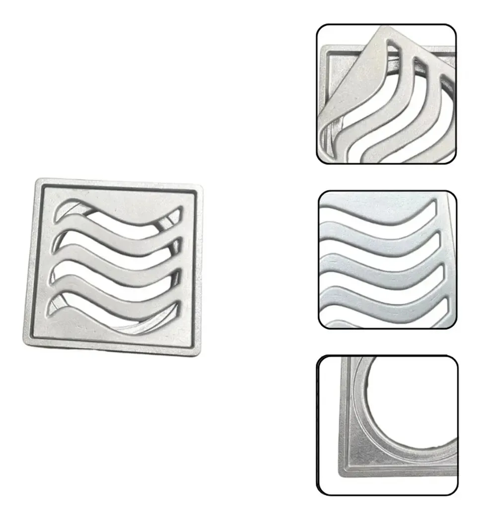 Kit 10 Ralos Elite Em Alumínio 10x10cm Com Aro De Fixação