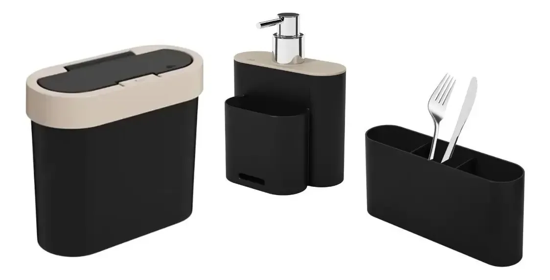 Kit 3pcs Brinox Flat - Preto