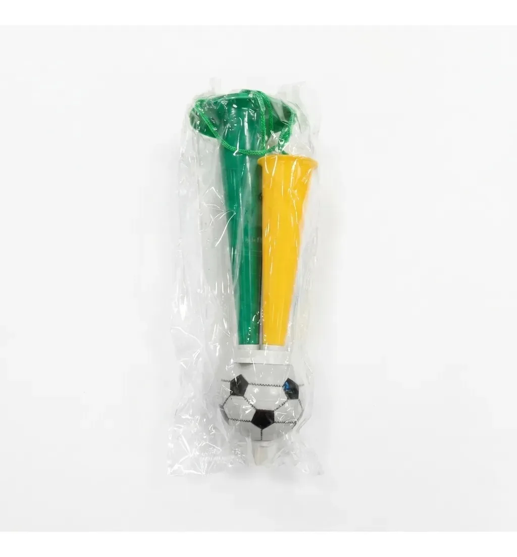 Corneta Tripla Bico Bola Verde Amarelo Azul Torcida