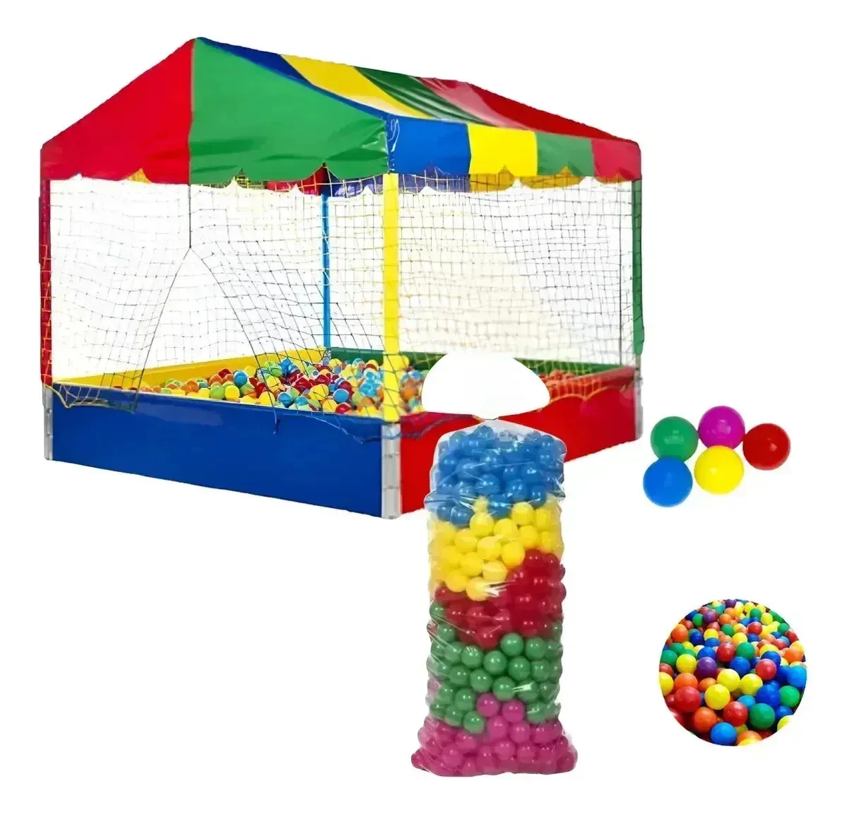 Piscina Infantil 1,5 Com 500 Bolinhas Grande E Completa Colorido