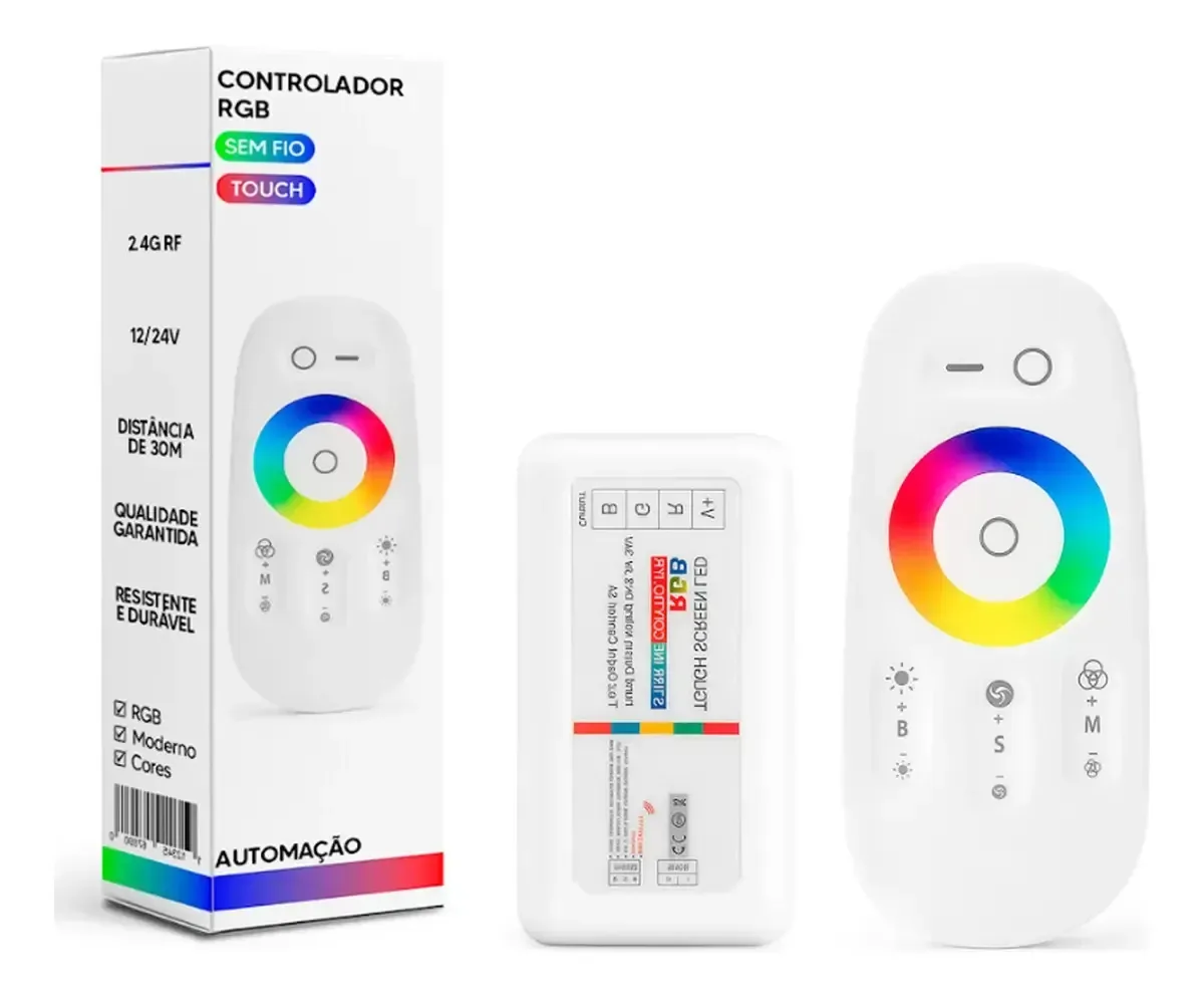 Kit 2 Controle Rgb Para Fita Led Touch Para Fita Led Iluminação Decorativa Refletores E Piscinas