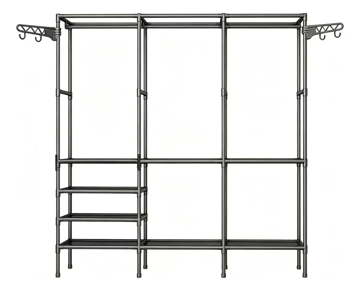Rack organizador preto multifuncional de grande capacidade