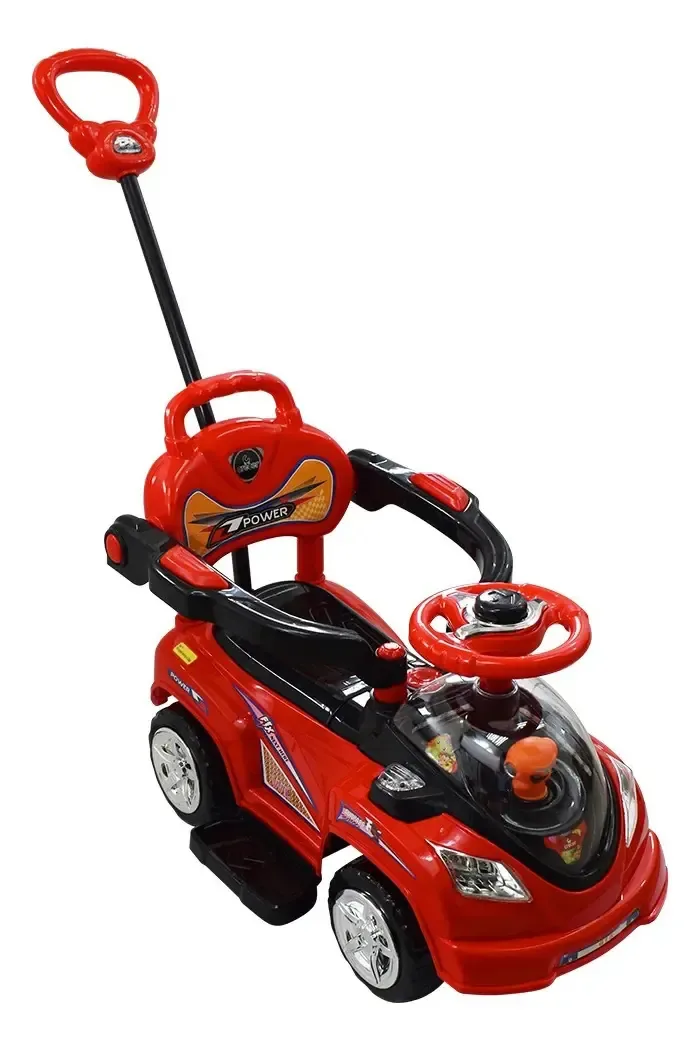 Corredor musical com volante e guia para crianças fica vermelho