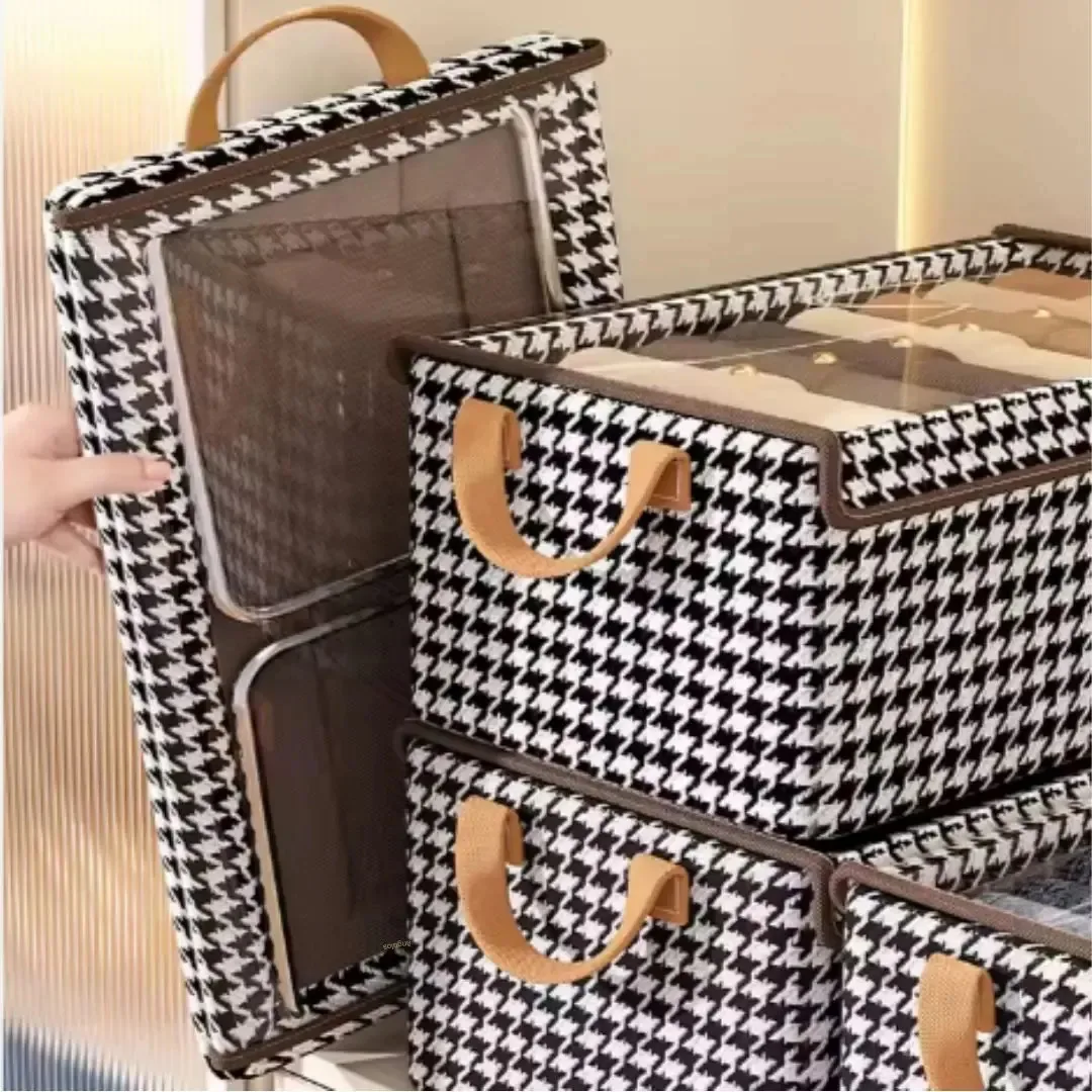 Organizador para Roupa Dobrável com Tampa e Alças de Poliéster