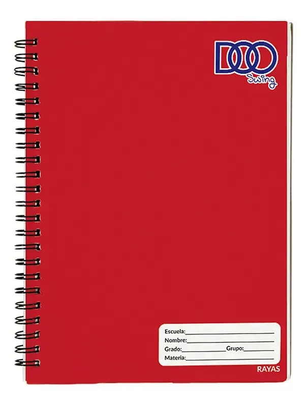 Caderno profissional Smarty Doo, 100 folhas, cores em espiral dupla, folhas listradas