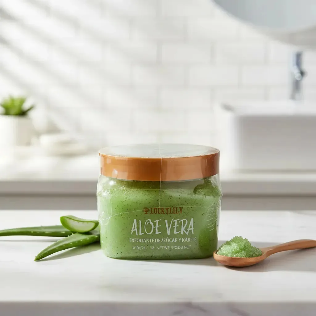 Esfoliante corporal Lucky Lily com açúcar e karité 610 g de aloe vera