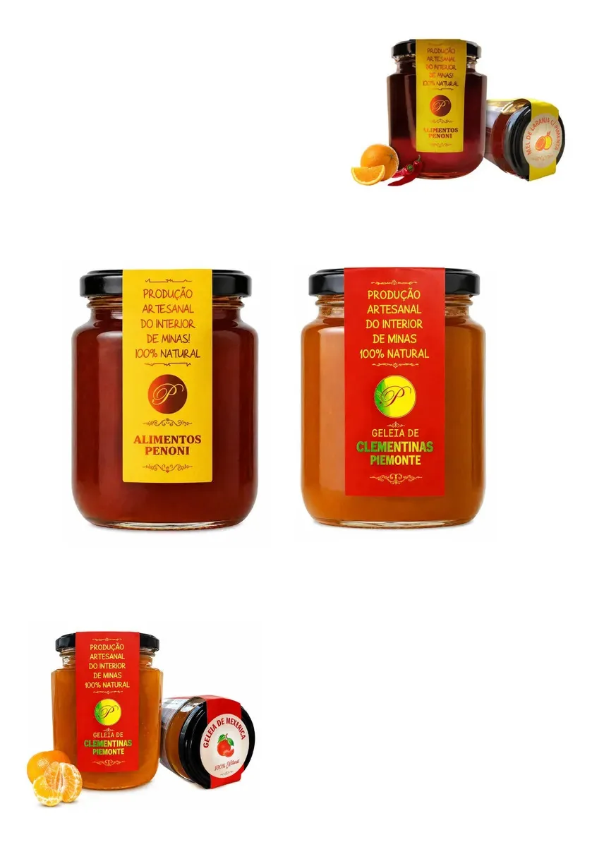 Kit Geleia Artesanal Mexerica + Mel De Laranja Com Pimenta