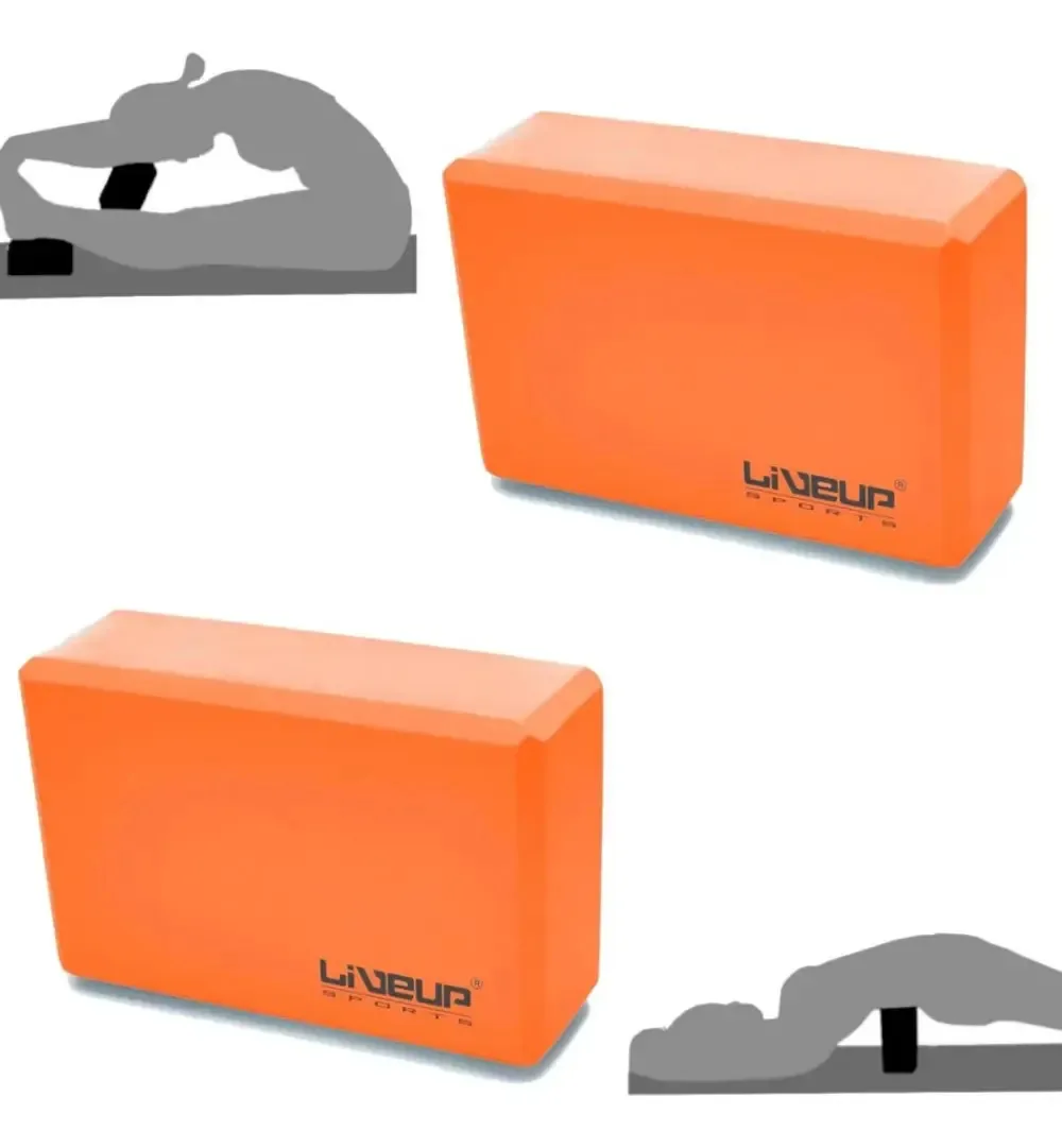 2 Blocos De Apoio Yoga Pilates Em Eva Laranja 23 X 15 Cm Laranja