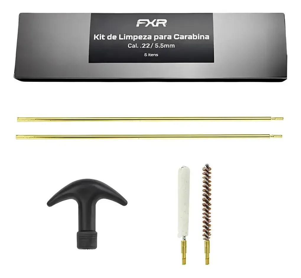 2x - Kit Manutenção Limpeza Carabina 5.5mm .22 Fxr 5 Itens