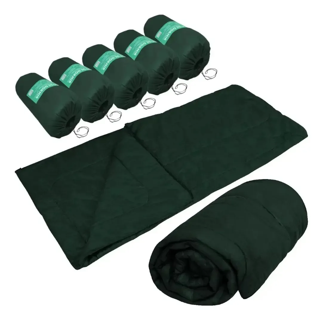 5 Sacos De Dormir Solteiro Para Camping Trilha Pesca Retiro Verde