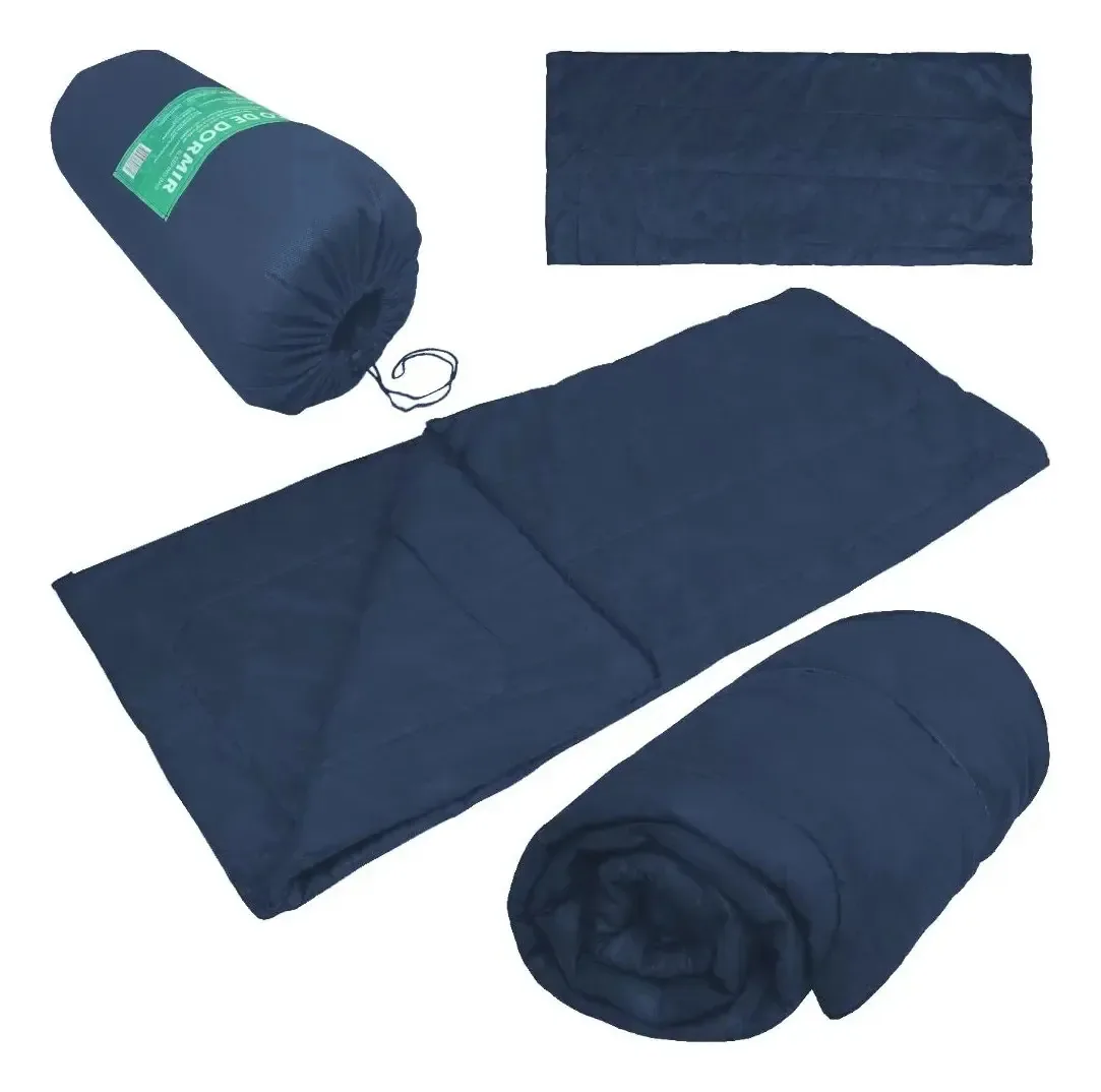 Kit 2 Sacos de Dormir Individuais F.A. Colchões para Camping e Trilha Azul