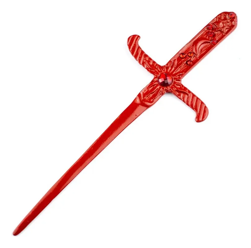 Athame Em Metal Vermelho 19 Cm Pedras Vermelhas