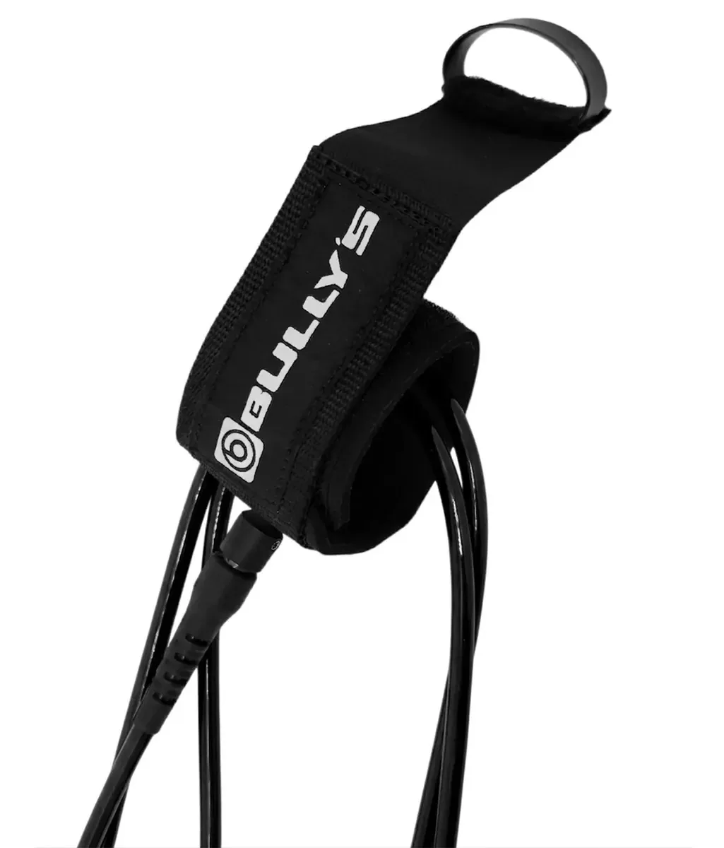 Leash 6 Pés 7mm Duplo Girador Cordinha Strep Bully's Prancha Surf Preto