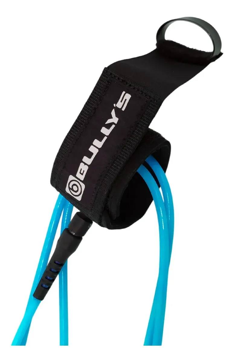 Leash 6 Pés 7mm Duplo Girador Cordinha Strep Prancha Surf Azul-celeste C/ Preto