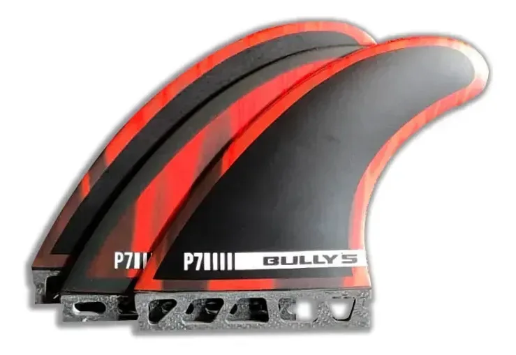Quilha Bullys P7 Encaixe Futures - Triquilha Grande Preto/vermelho Large - Grande