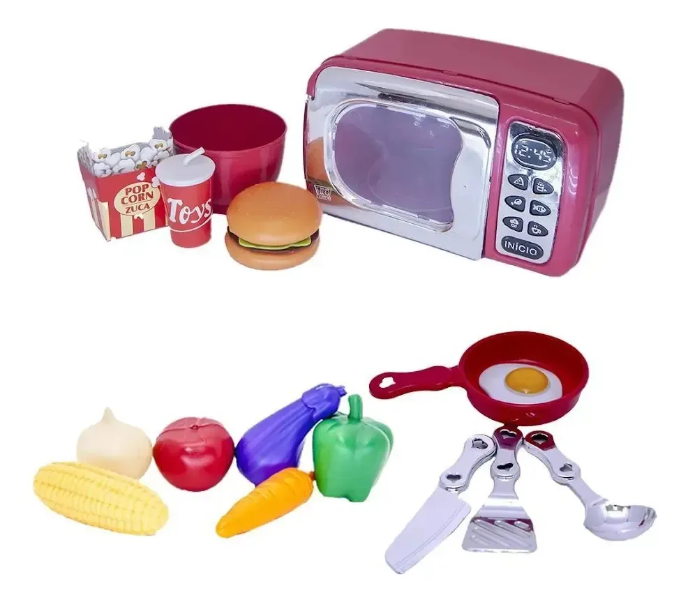 Kit Menino Cozinha Eletro Chefe Comida Frigideira Legume 16p