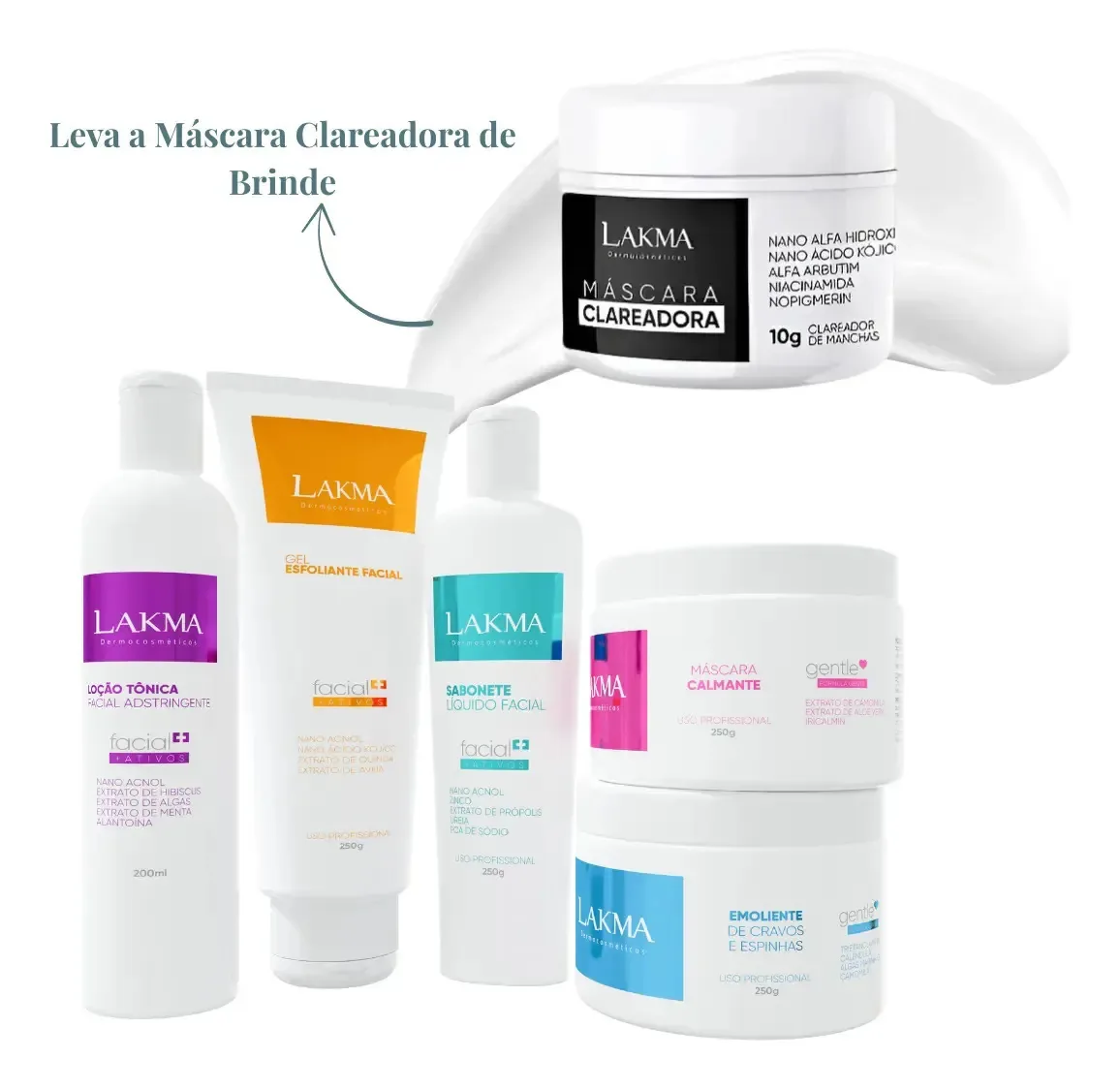 Kit Limpeza De Pele Lakma Completo +