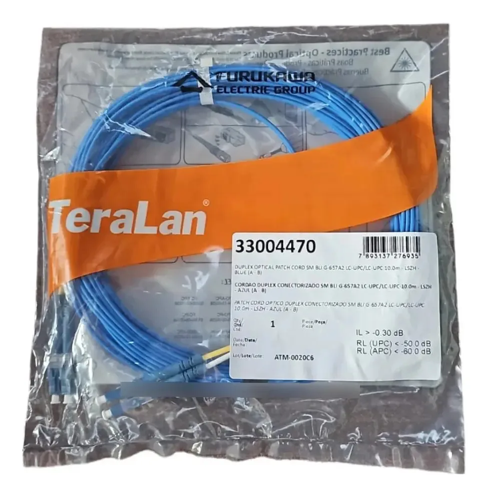 Cabo de rede patch cordFurukawa 33004470 10m azul