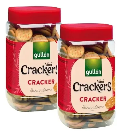 Kit 2 Biscoitos Sortidos Aperitivo Mini Crackers Gullón 350g