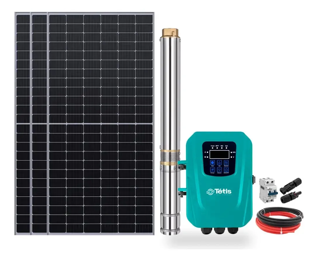 Kit Bomba Solar 1100w Poço Artesiano Até 100m Ou 24.500l/dia