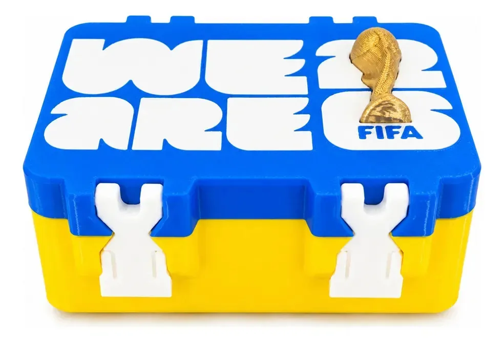 Porta Figurinhas Copa 2026 3d Proteção Organização Trocas Azul - Amarelo We Are
