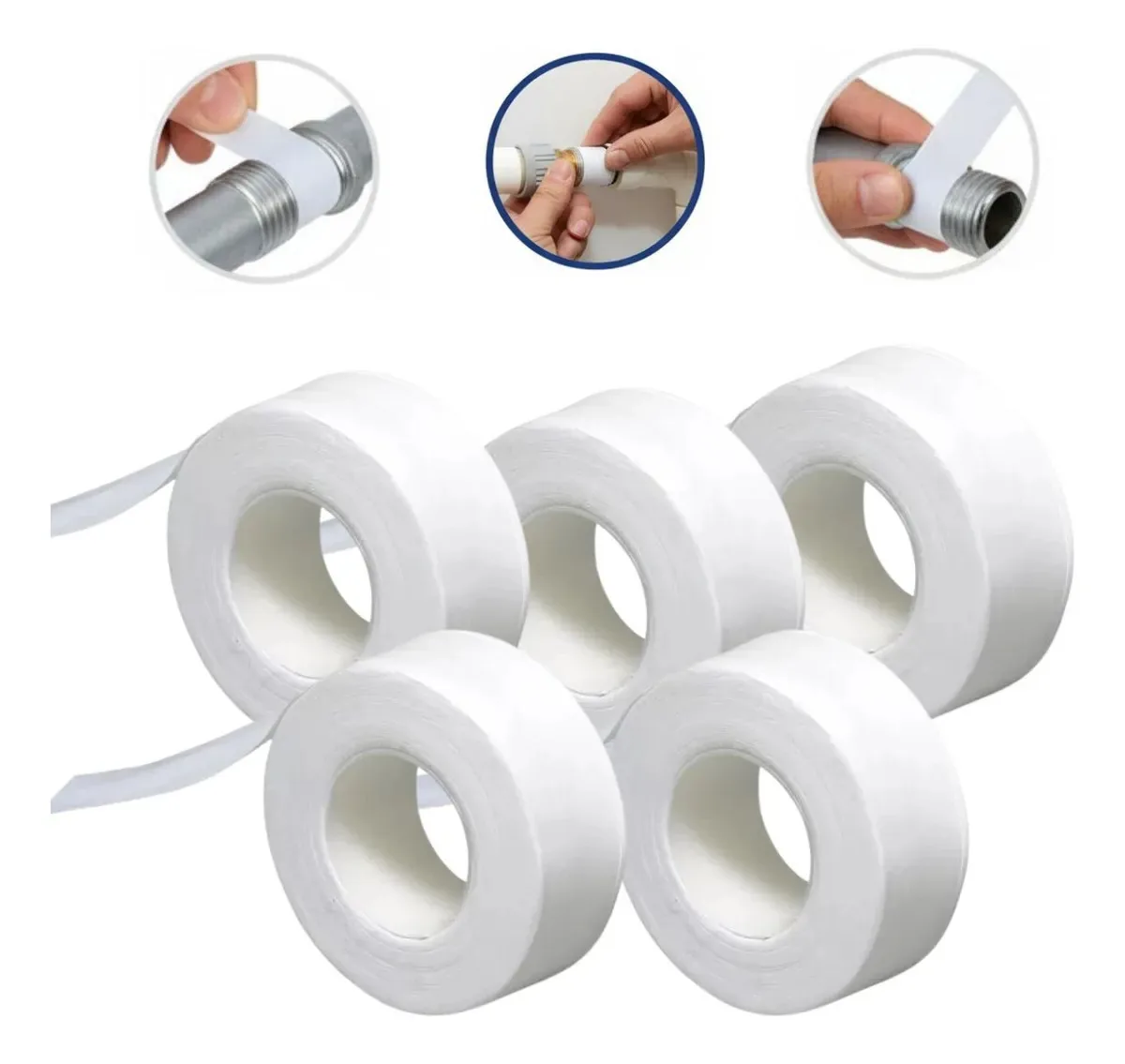 5 Fitas Veda Rosca 18mm X 50m Vedação Profissional Pratik