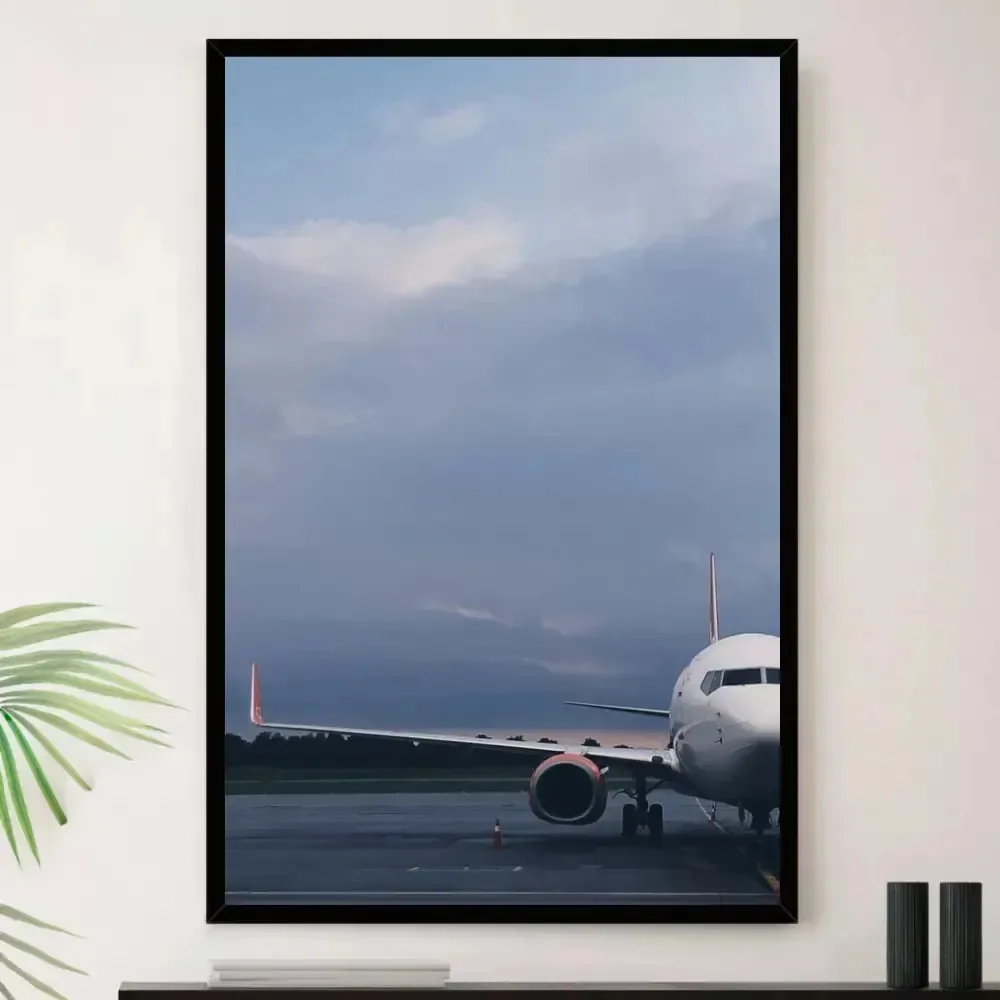 Quadro Avião Aviação Nuvem Céu Pouso Decorativo A3 35x45cm