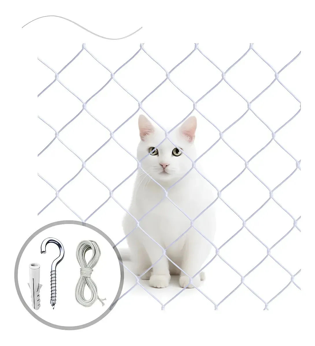 Rede Tela De Proteção Janelas Sacadas Gatos 2,50x1,50 Branco