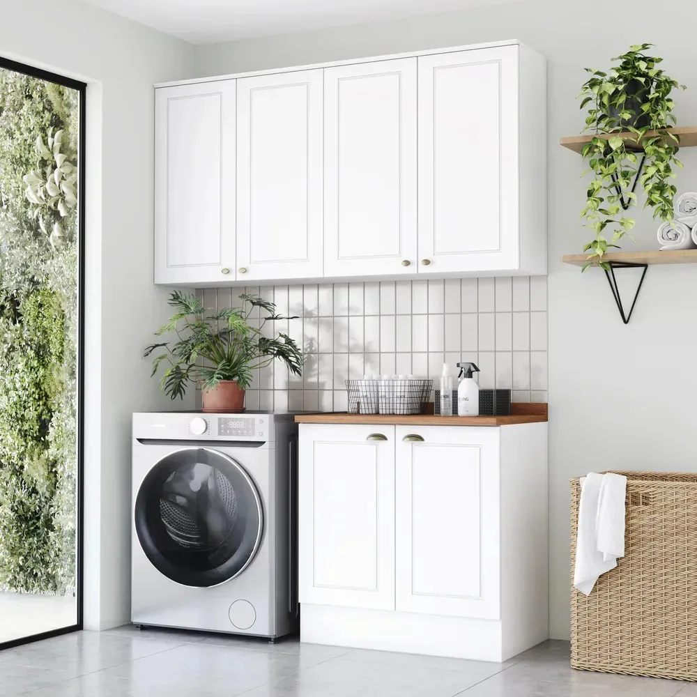 Lavanderia Modulada 3 Peças Com Tampo Amy Casa 812 Branco Hp/nature