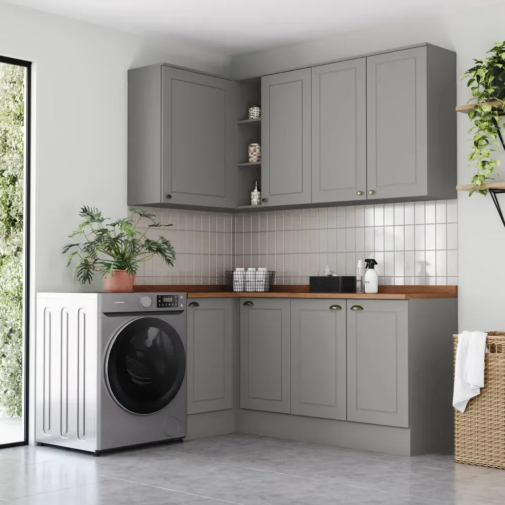 Lavanderia Modulada 5 Peças Com Tampo Amy Casa 812 Cinza/nature