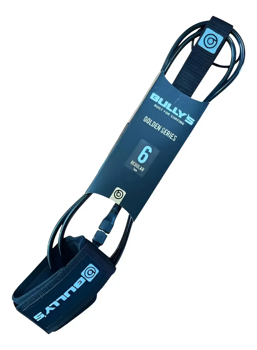 Leash Bullys Golden Series Regular 6 Pés 7mm Cordinha Surf Cor Preto