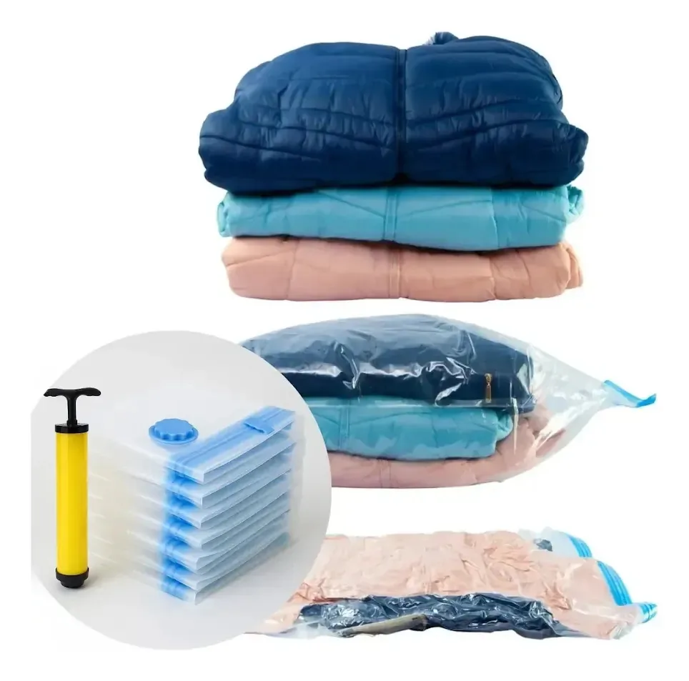 Kit 10 Saco À Vácuo 70 X 100 Grande Para Roupas Viagem