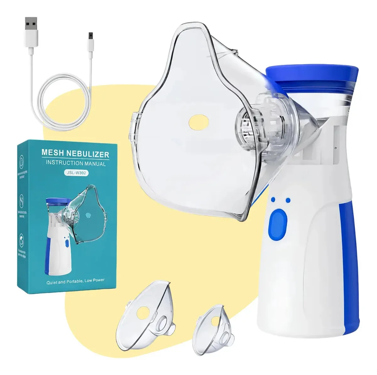 Nebulizador Inalador Ultrassonico Portatil Infantil Adulto Branco
