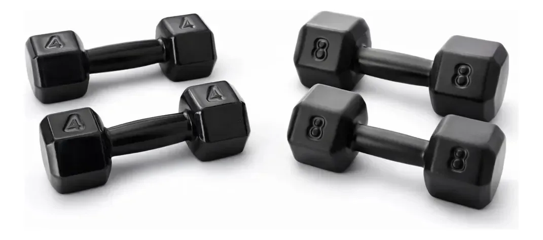 Kit 2 Pares Halteres Sextavados 4kg e 8kg Emborrachados Peso Academia Musculação Profissional Treino Intensivo Fitness Gym Alta Durabilidade