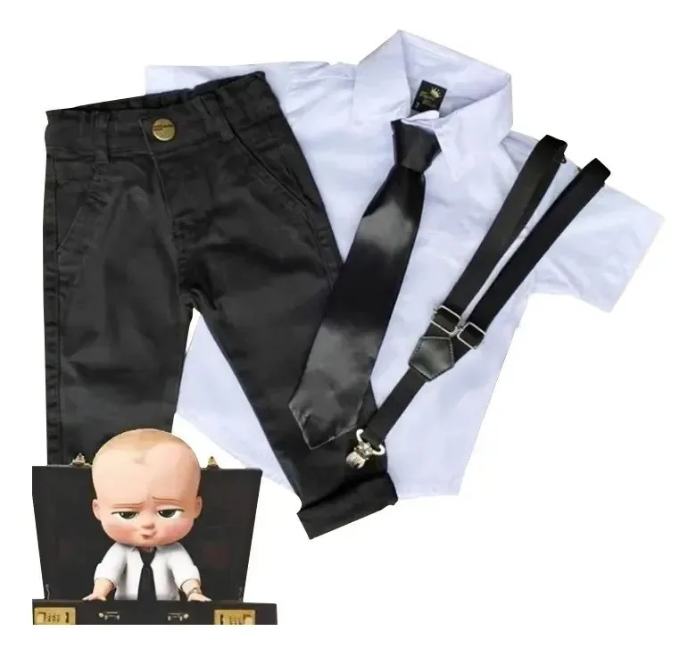 Conjuntos Temáticos Poderoso Chefinho Infantil Menino Cor Preto/branco Tamanho Tam. 12