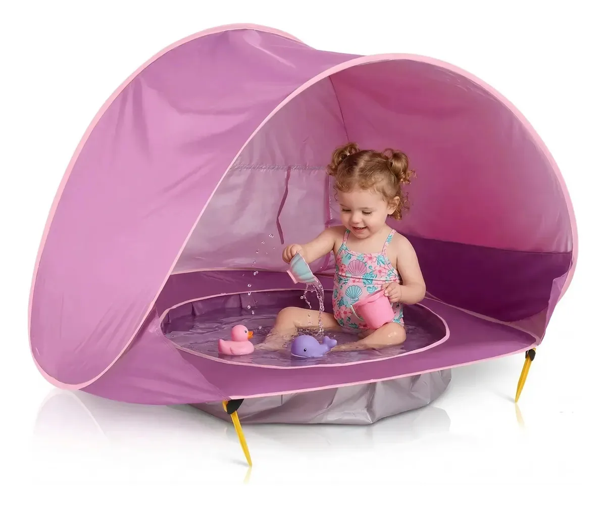 Barraca Tenda Praia Infantil Piscina Embutida Proteção Solar