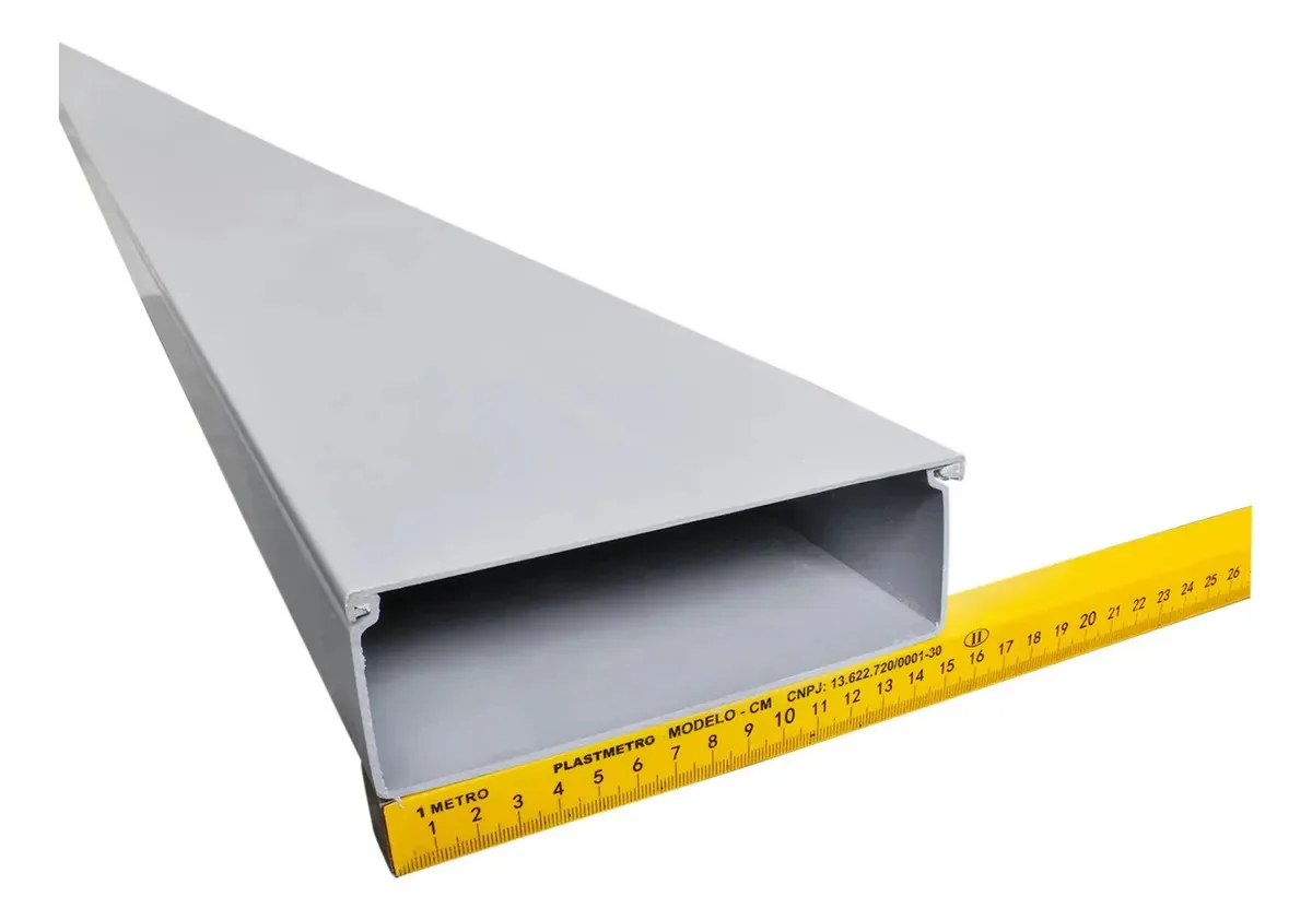 Canaleta Pvc Rígido 150x50mm Cinza Parede Fechada Hellermann Cinza