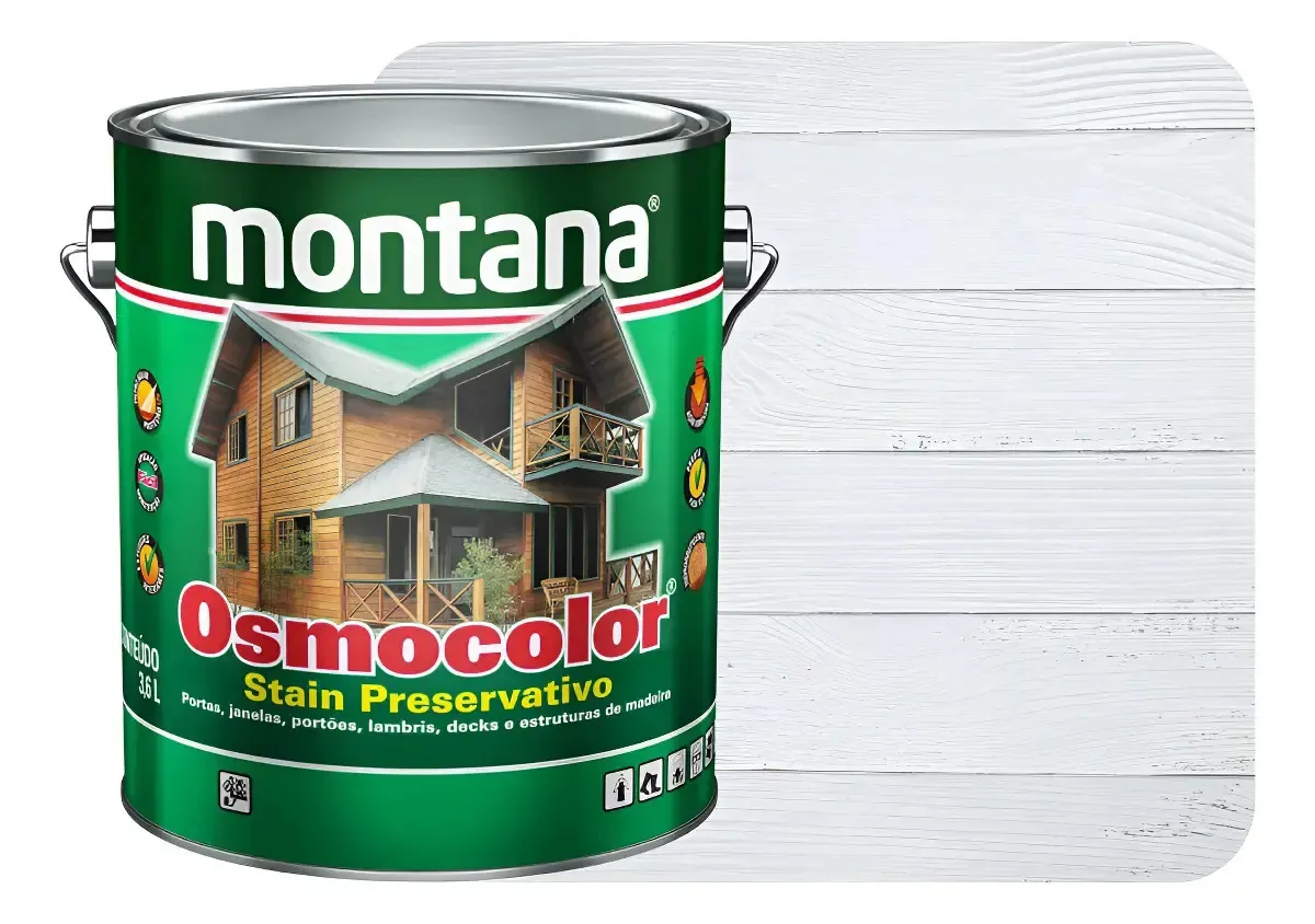 Osmocolor Stain 3,6l Acabamento Madeira Black E Branco Acabamento Acetinado Cor Branco/Neve