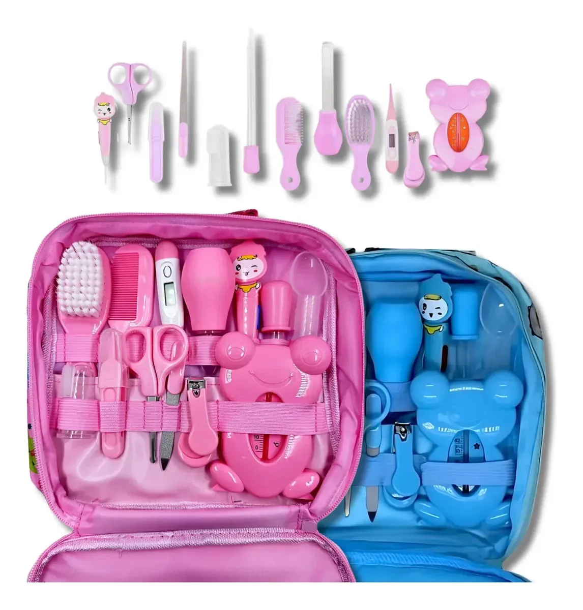 Kit Higiene Cuidados Saúde Bebê Recém Nascido 13pc Rosa Azul Azul-celeste