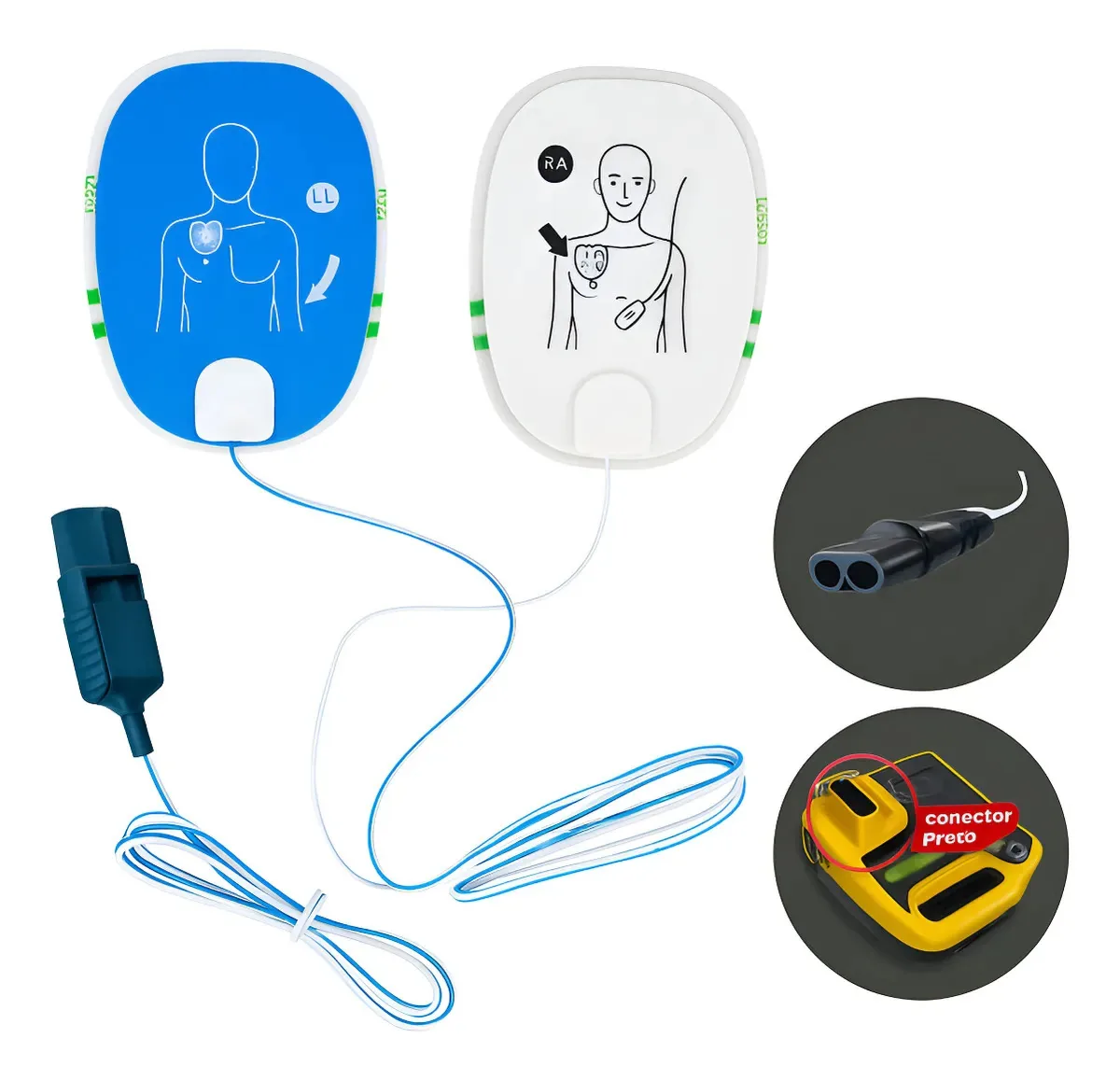 Eletrodo (pás) Adulto Compatível Cmos Drake Life 400 Futura